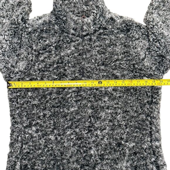Weatherproof Vintage Gray Black Sherpa Mock Neck Pullover Size Medium - Picture 5 of 5